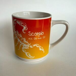 Scorpio Drawn Zodiac Coffee Mug Room Creative Orange Yellow